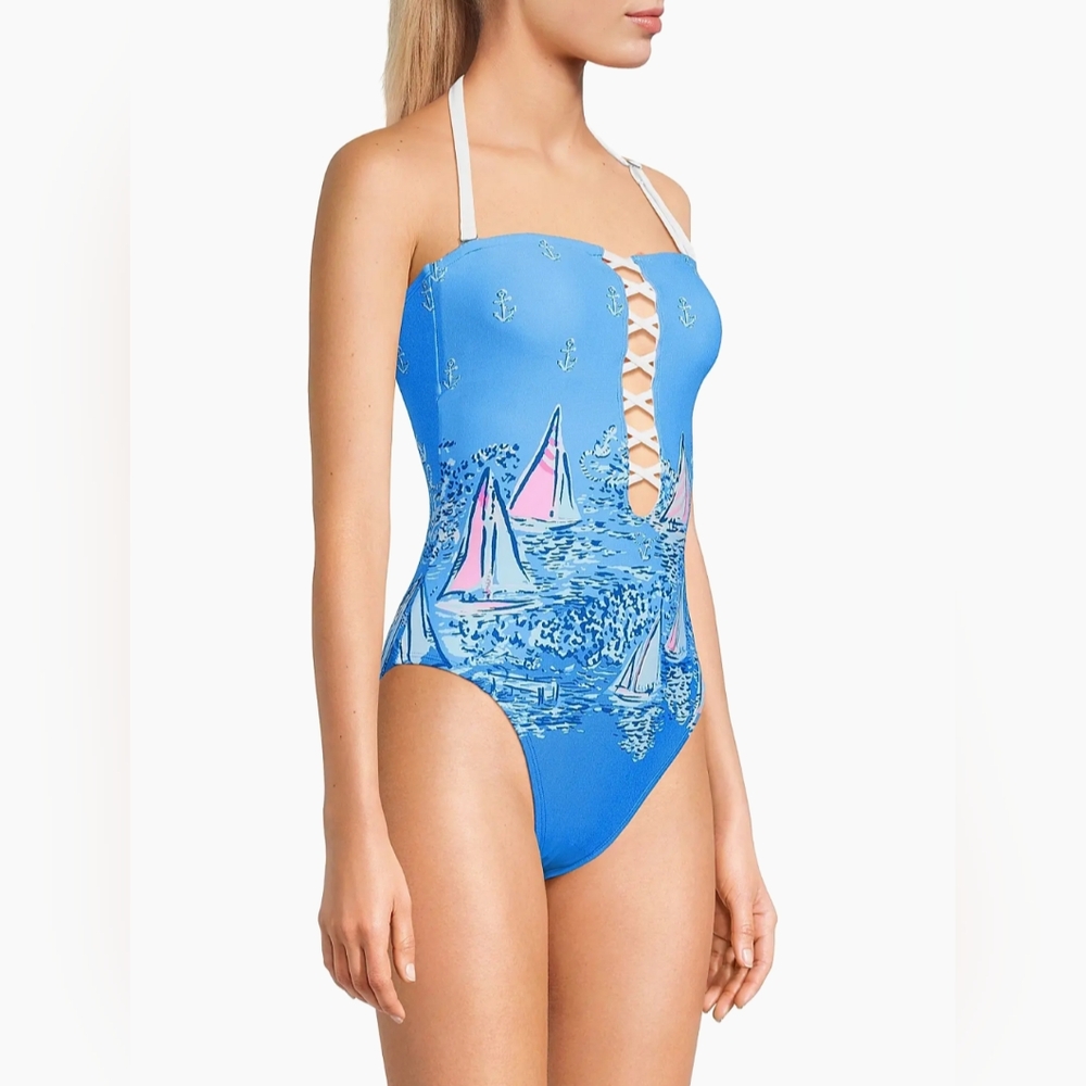 NWT Lilly Pulitzer Novi Sail Away One Piece Swimsuit - Picture 1 of 3